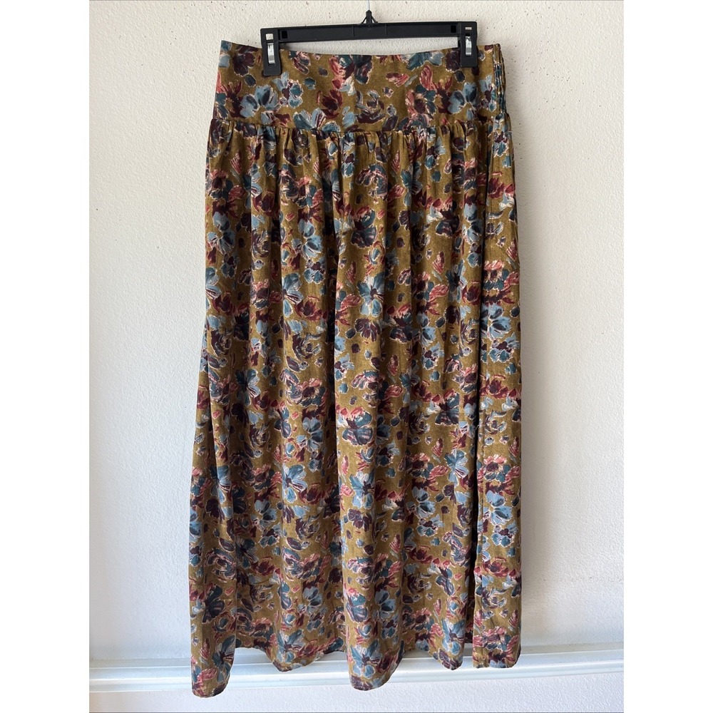 Natural Life Skirt  XL Maxi Brown Floral Boho Cottagecore Peasant Hippie New